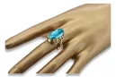 Aquamarin 14 Karat Gelbgold Ring Vintage Schmuck vrc038y